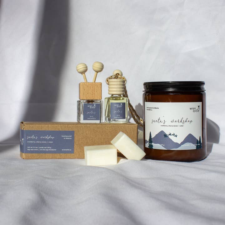 Santa’s Workshop | cranberry, cherry wood, + cedar for wholesale by Wren Wild