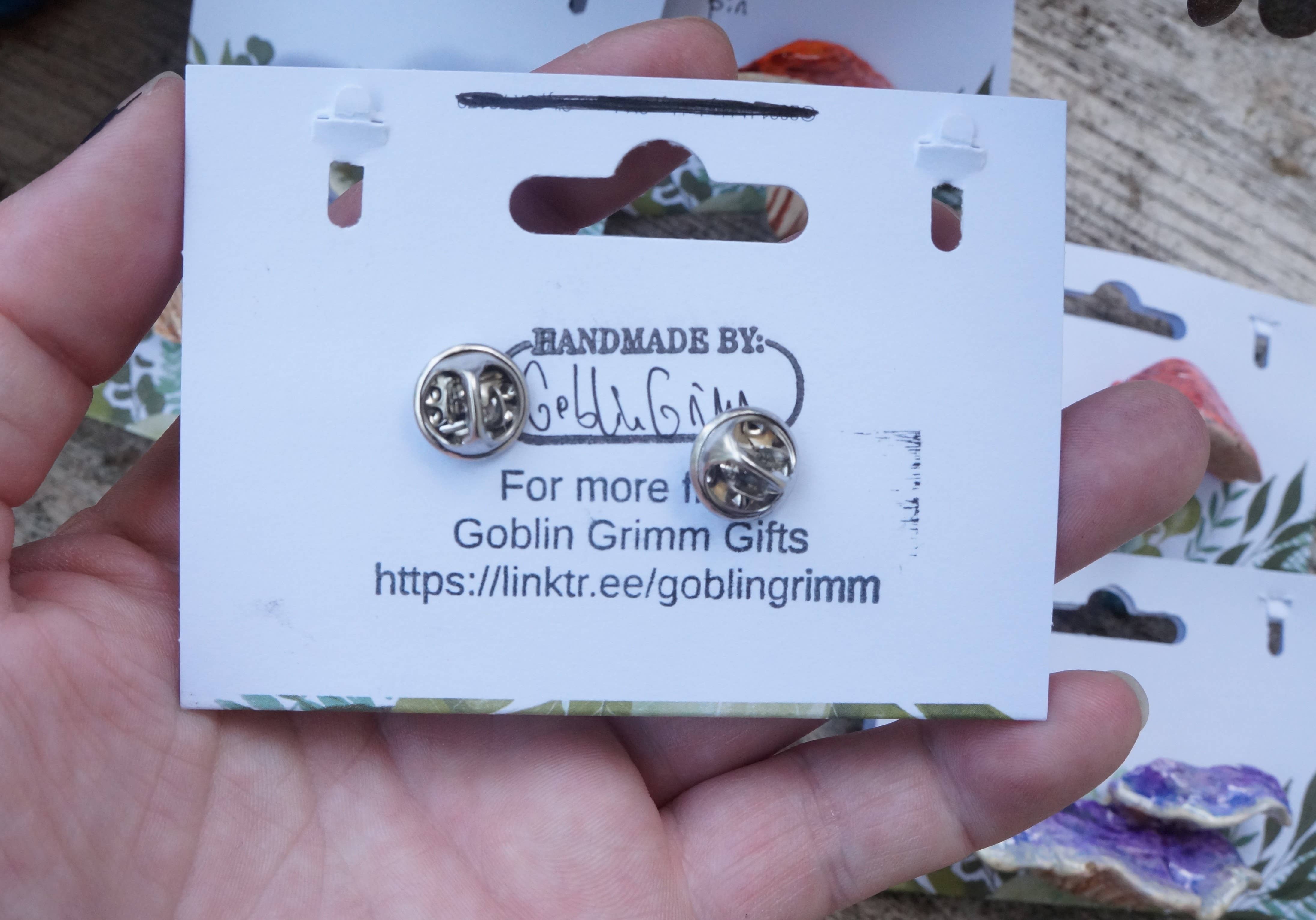 Goblin Grimm Gifts - Wholesale Lapel Pin/Button - Hand sculpted Shelf Mushroom Pins5