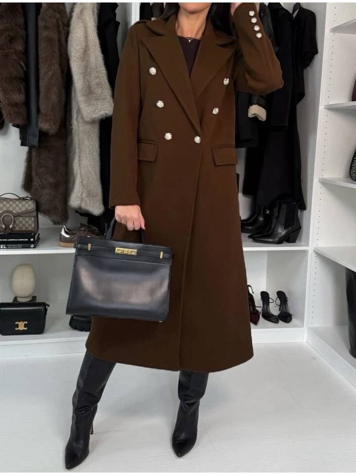 ESTEE BROWN – wholesale Rock - Dam – Kappa med guldknappar - 7390