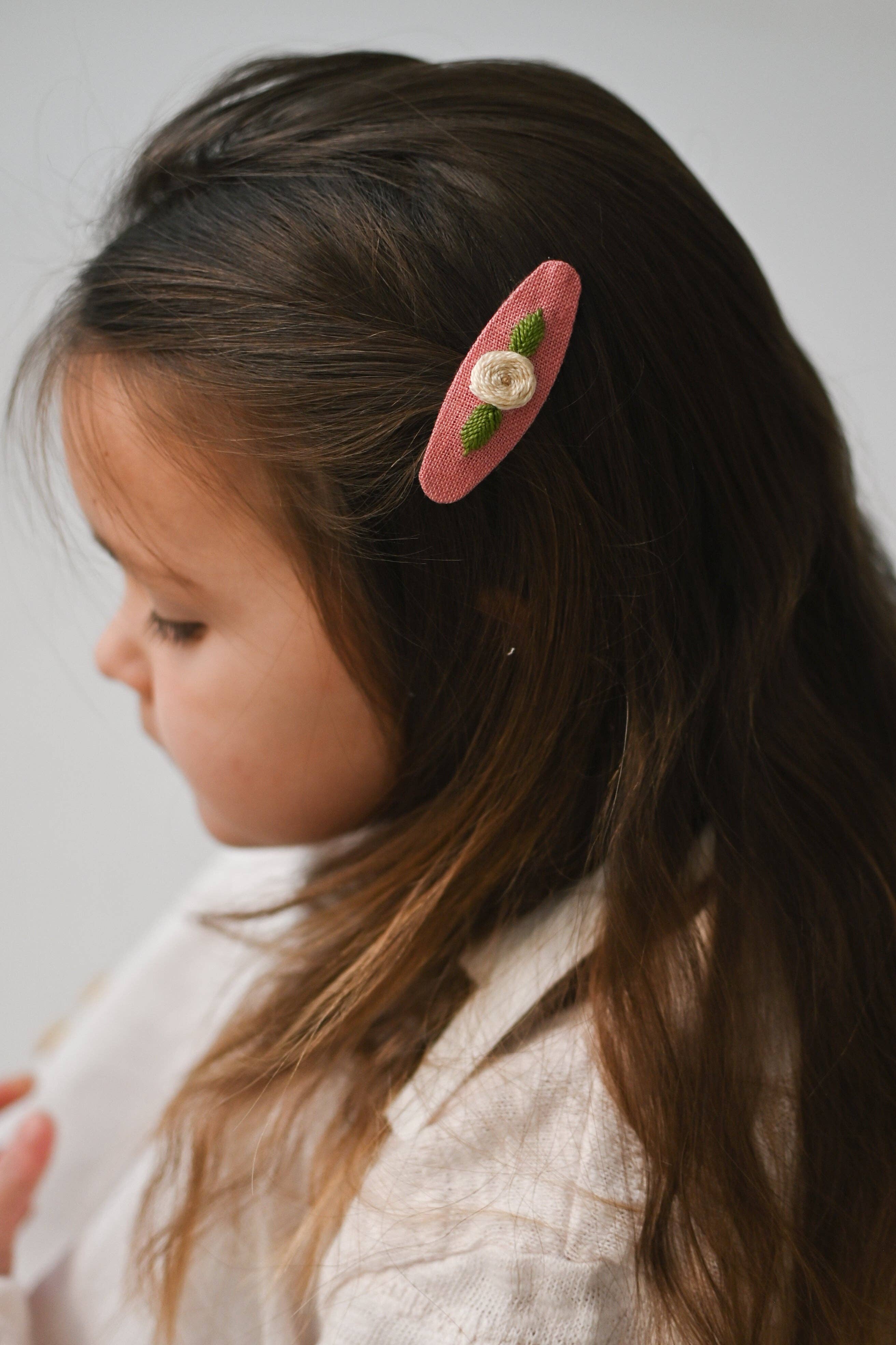 Lanika Atelier, Nika Korošec s.p. - Wholesale Hair Clip - Women's - Oval Hair clips Rose + dots2