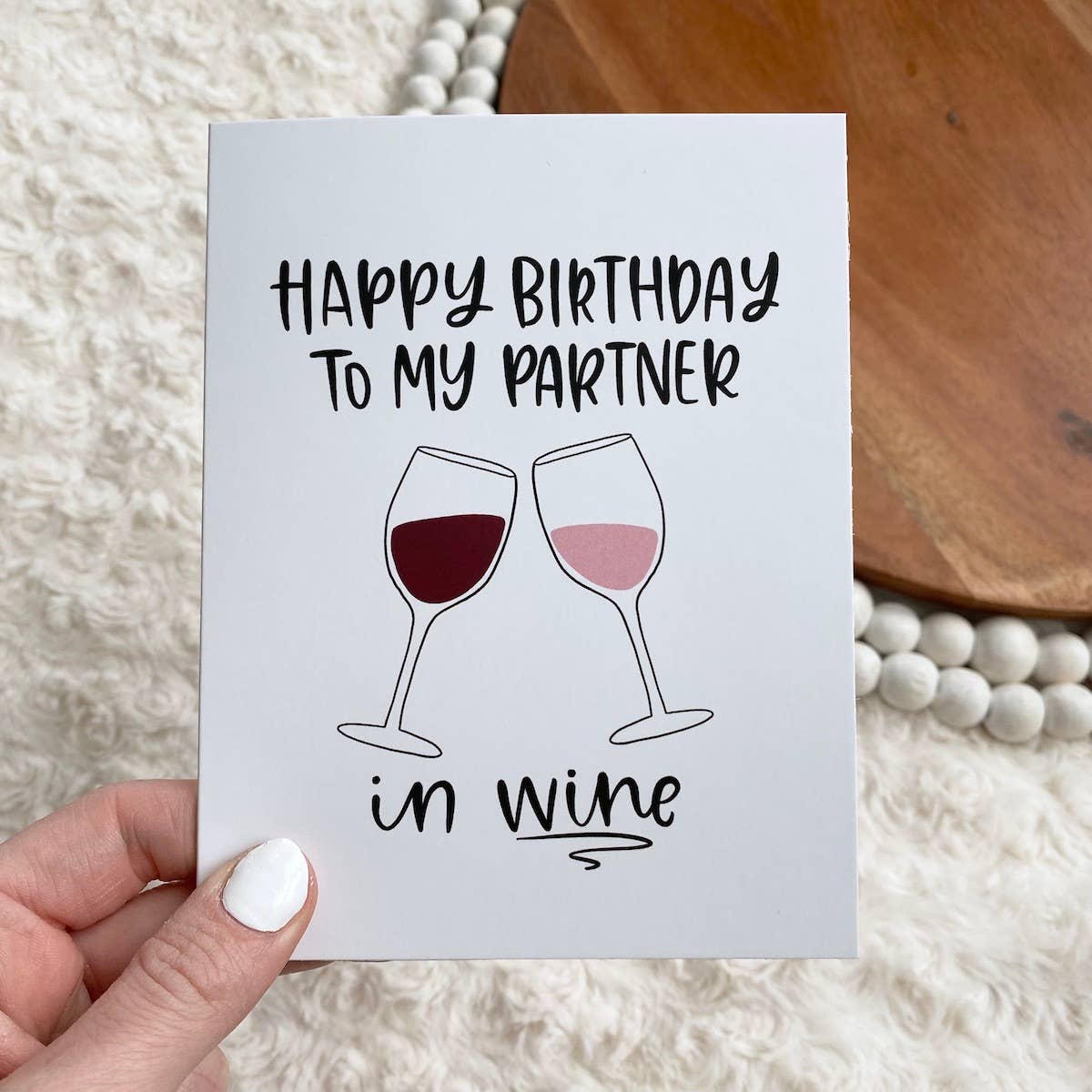 Big Moods - Wholesale Birthday Card - "Happy Birthday To My Partner in Wine" Birthday Card2