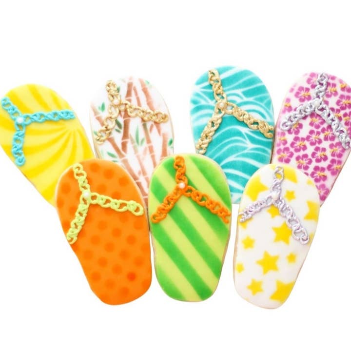 Flip Flop Cookies for wholesale by Sweet Sanctions LLC