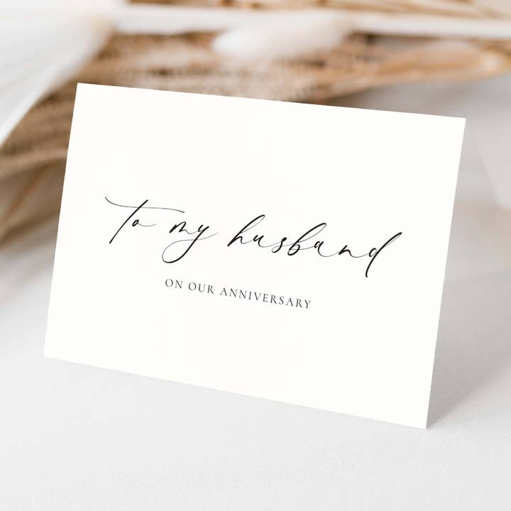 To My Husband On Our Anniversary Greeting Card for wholesale by Black Bow Studio