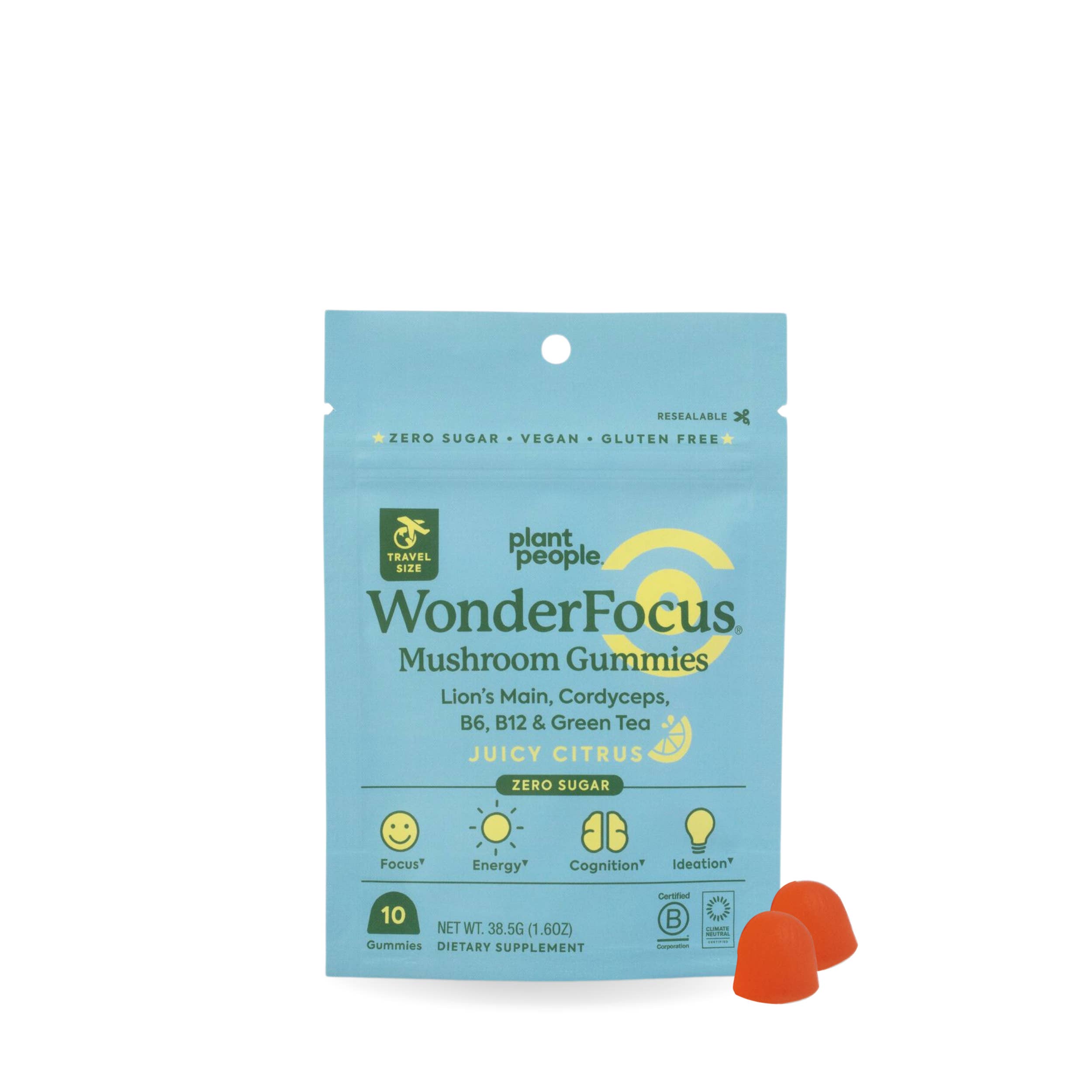 Plant People - Wholesale Oral Supplement/Vitamin - Grab-n-Go Size: WonderFocus Mushroom Gummies