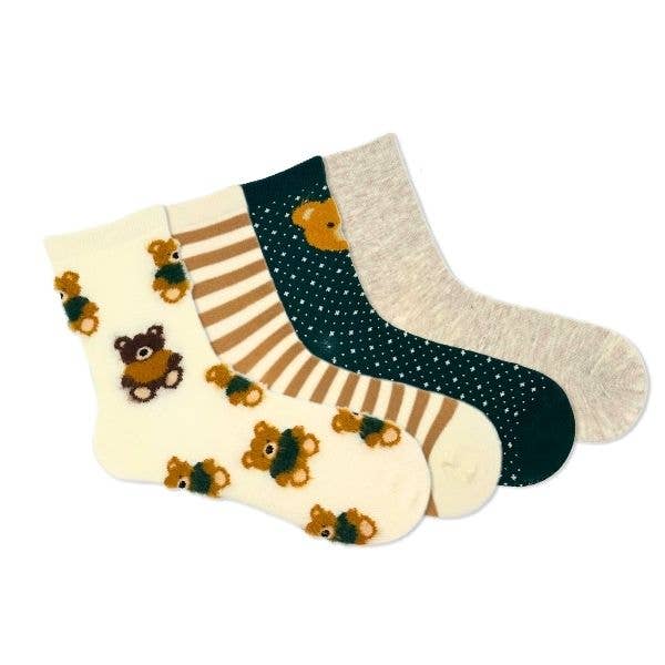 Jacques Moret Women's Teddy Bear Mid-Crew Socks, 1 Style for wholesale by High Point Design