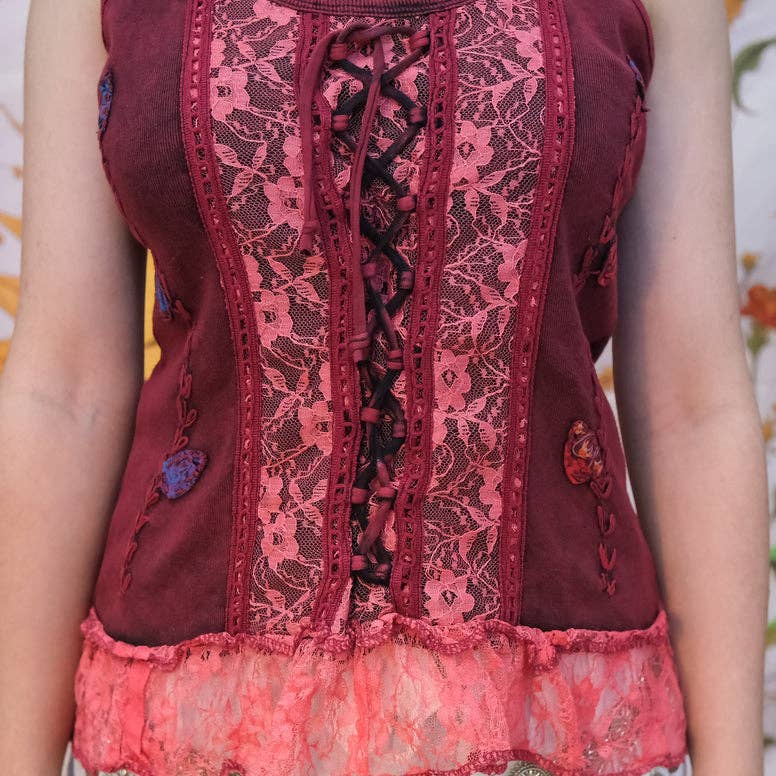 Karma Nepal Crafts - Vendita all'ingrosso Corsetto - Donna - Top in pizzo con corsetto boho5