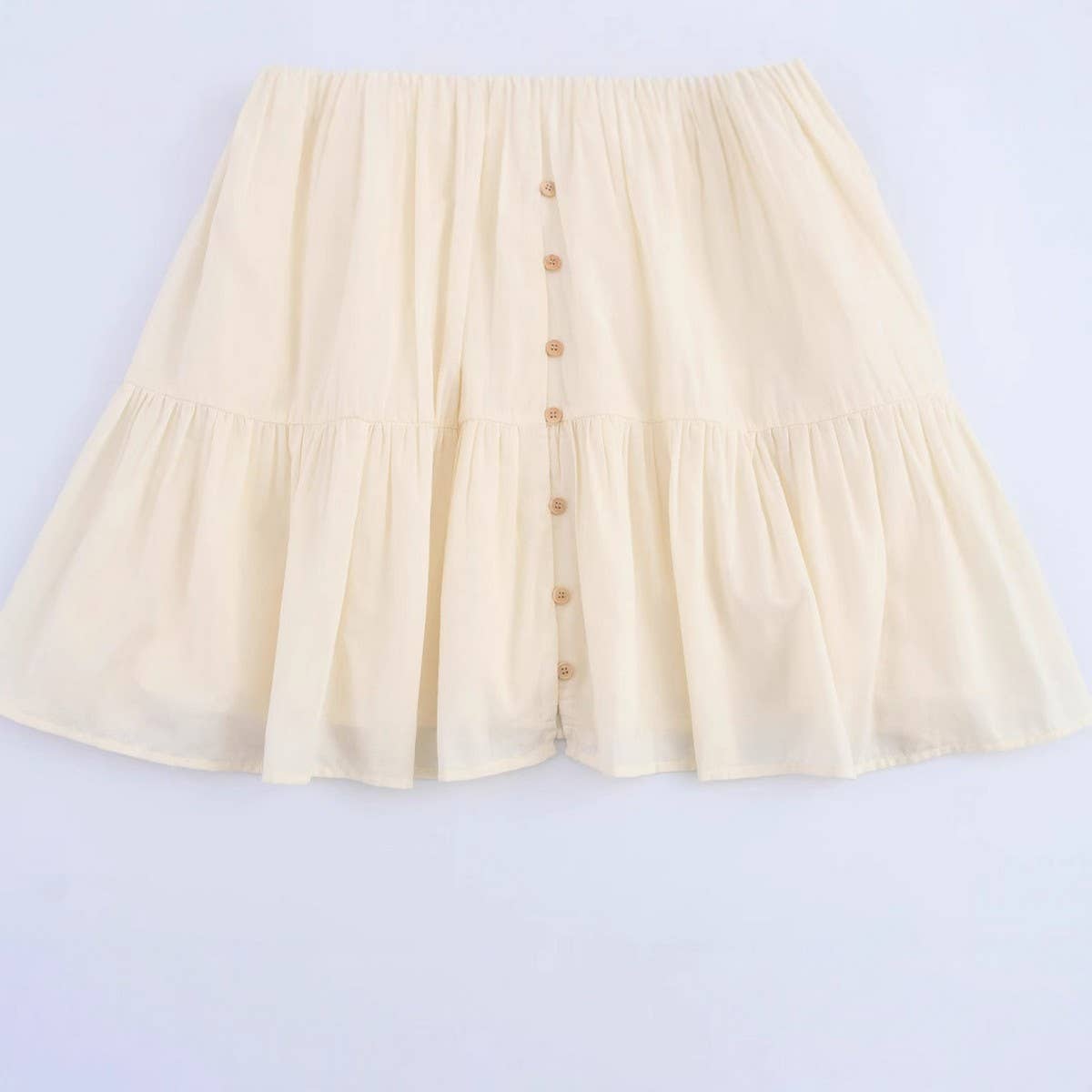 Beige Floral Embroidery MiniDress with Drawstring Cutout_CWDSD8316 for wholesale on Faire11