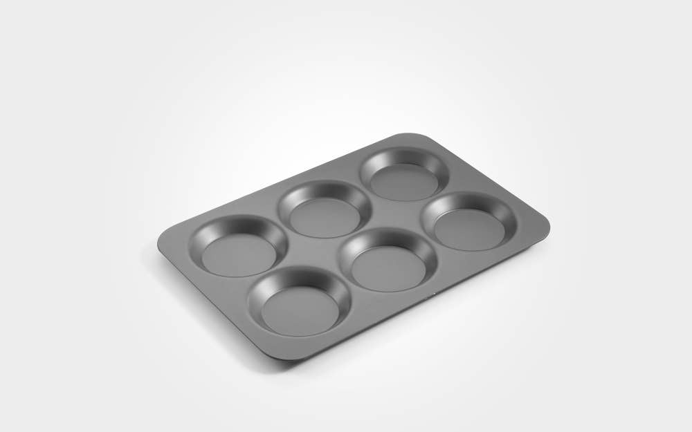 samuel groves – wholesale Baking dish – Mermaid Hard Anodised 6 Hole Yorkhire Pudding Tray7