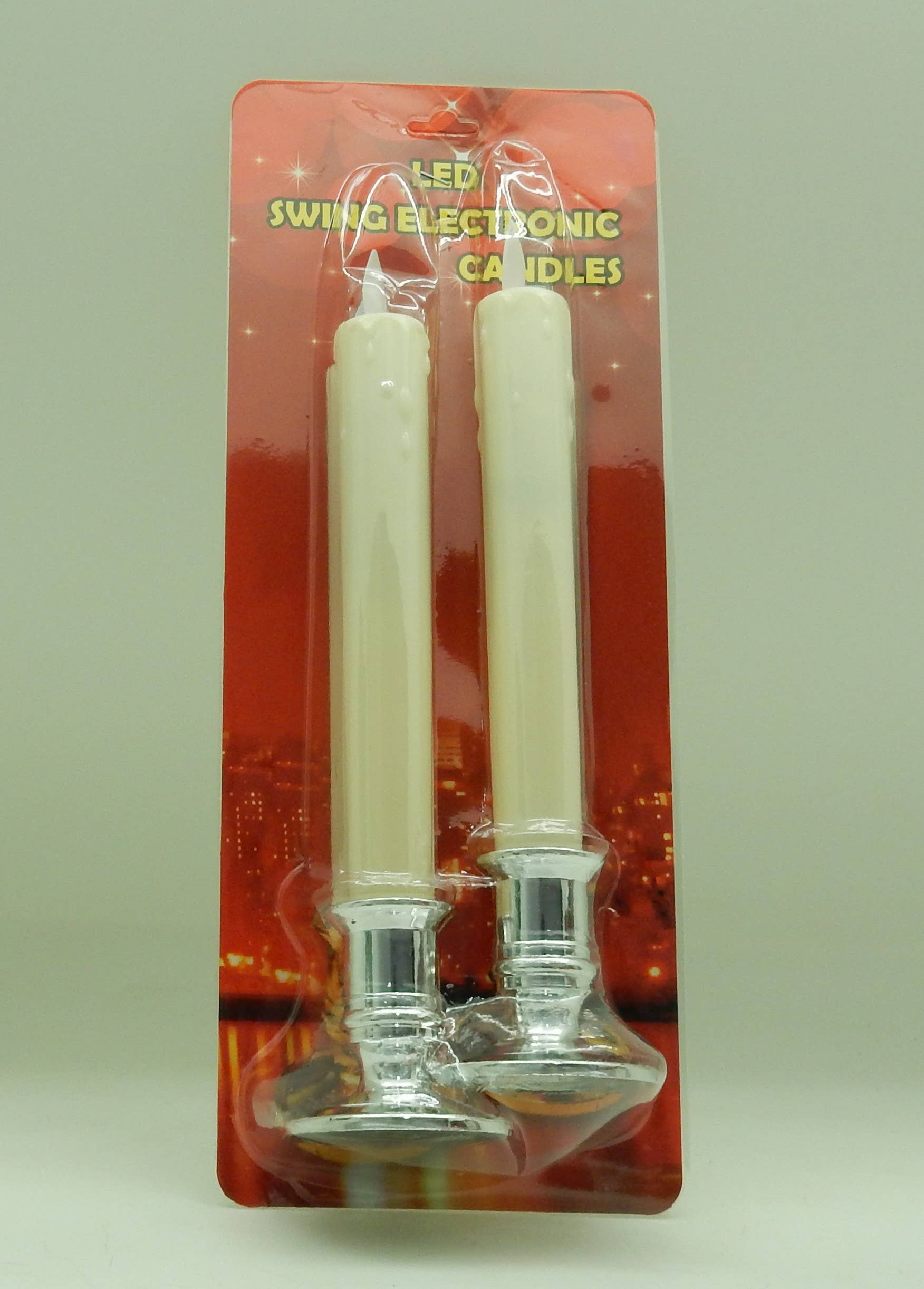 Green Pastures Wholesale – wholesale Flameless candle – LED Candles W/Flickering Wick - 8" tapers With Holders1
