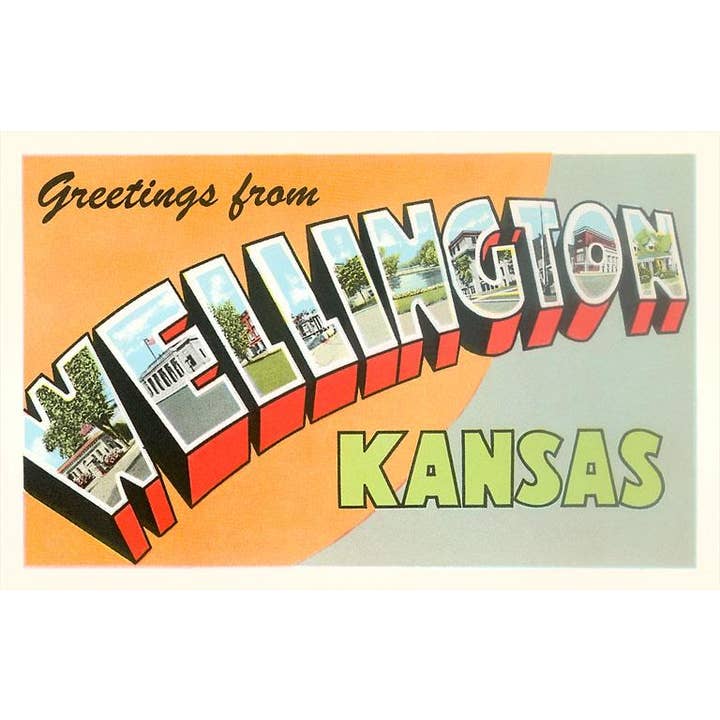 Art Print KS-107 Greetings from Wellington for wholesale by Found Image Press