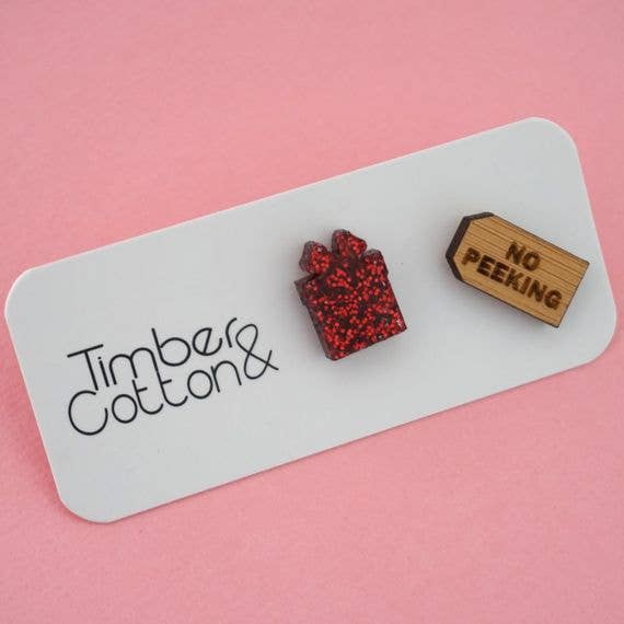 ”Ingen kikning” och presentmissanpassade akrylörhängen för wholesale av Girlfetti