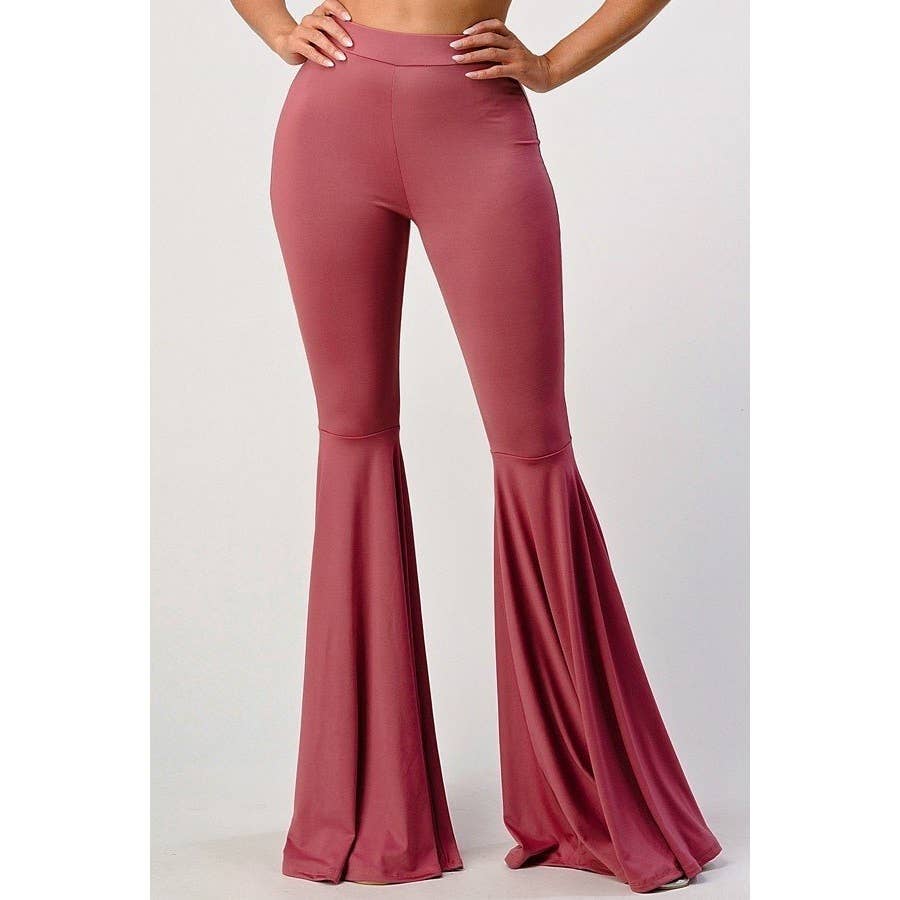 Lime All the Time - Wholesale Pants - Women's - Solid Bell Bottom Flare Pants0