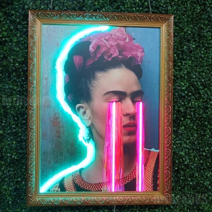 CityNeon – Engroshandel Neonskilt – Frida Kahlo Neonmaleri Kunst: Unikt Lys Skilt, Moderne Vægdekoration, Moderne Kunst Lærred, Popkultur Tilpasset LED Neon Lys3