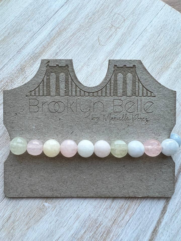 Bracelet en morganite facetté pour la vente par Brooklyn Belle Designs