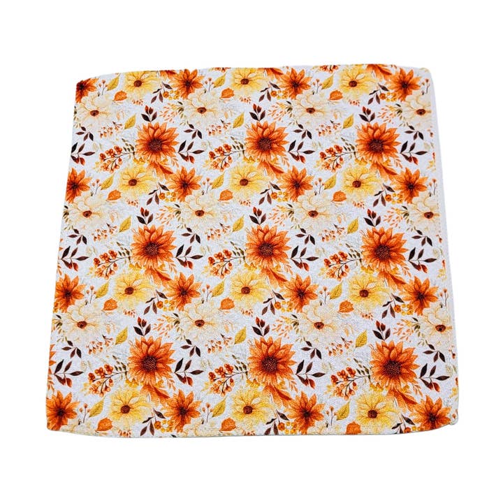 Fall Mums Floral Waffle Washcloths - Fall Decor for wholesale by Driftless Studios