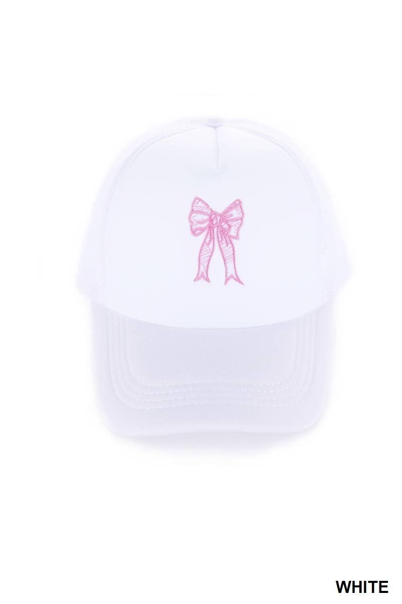 Vanilla Monkey - Wholesale Trucker Hat - Women's - Coquette Ribbon Bow Embroidery Trucker Hat6