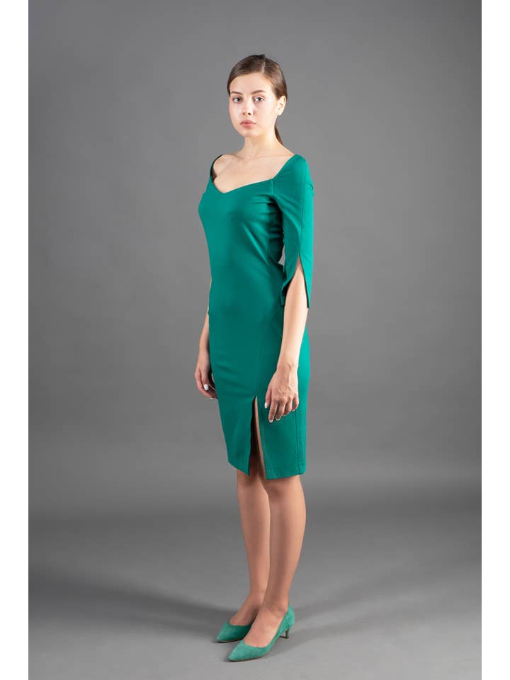 TAVROVSKA - Vendita all'ingrosso Vestito - Donna - Abito da cocktail midi verde, abito da sposa2