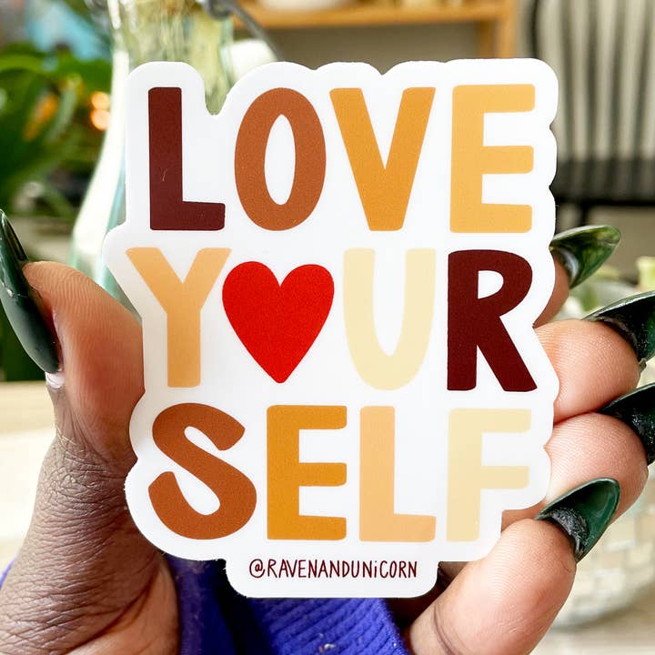 Autocollant Aimez-vous pour la vente par Raven + Unicorn