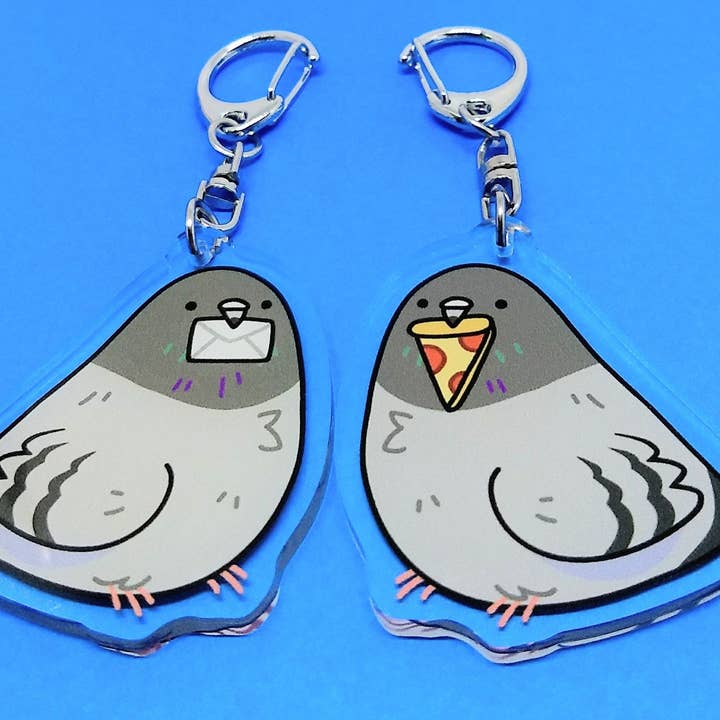 Pizza Pigeon Keychain for wholesale by crowlines