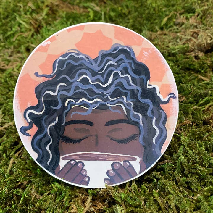 Autocollant découpé à la découpe Cup of Warmth pour la vente par Funagoshi Stickers