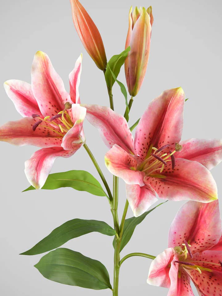 35in Long Mauve Asiatic Lily Spray for wholesale by Jamali Garden