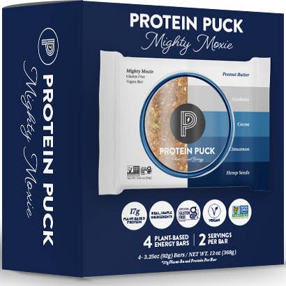 Protein Puck - Wholesale Snack Bar - Mighty Moxie Multi-Pack (Cocoa, Cinnamon) (4 - 3.25oz Bars)0