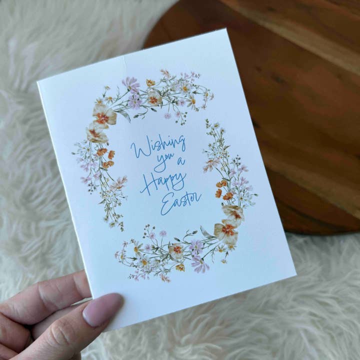 Big Moods - Wholesale Easter Card - "Wishing you a happy Easter" Floral Wreath Card2
