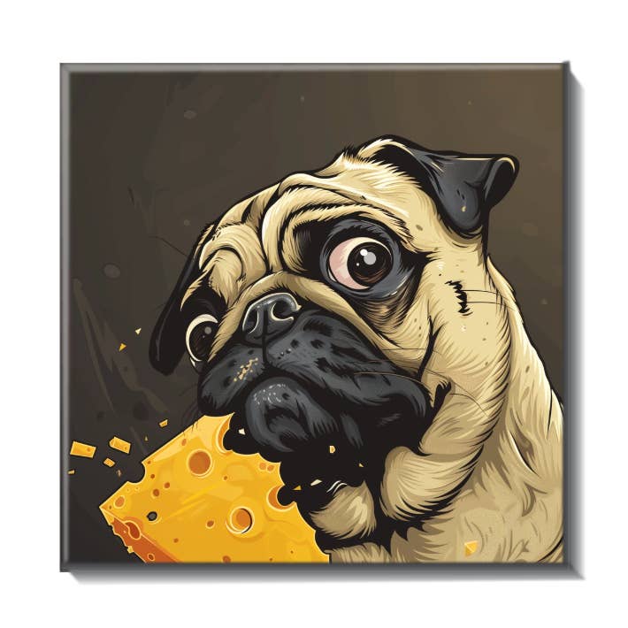 I <3 Cheese Pug Ceramic Tile for wholesale by Pug Life