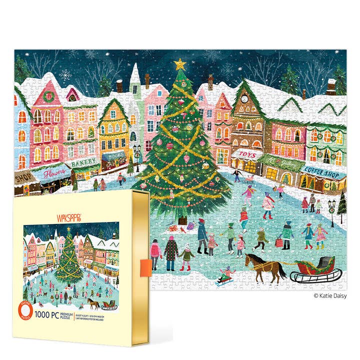 Town Square 1000 Piece Christmas Puzzle for wholesale by WerkShoppe