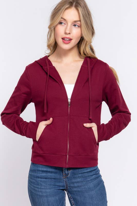 Active Basic | Active USA - Wholesale Hoodie - Women's - Long Sleeve Zipper French Terry Hoodie Jacket9