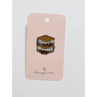 Channypeascorner - Wholesale Lapel Pin/Button - Merino Mallows SMORES Enamel Pin1