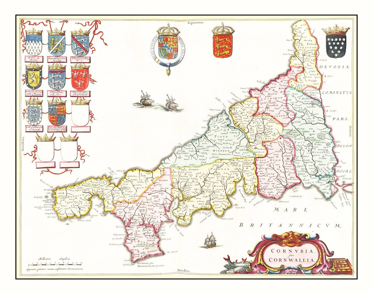 Ted's Vintage Art - Wholesale Map - Vintage Map of Cornwall, 16654
