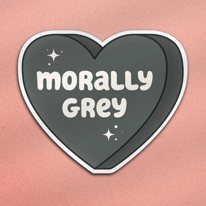 Morally Grey Heart Kindle Sticker, Smut Dark Romance Sticker for wholesale by Good Girls Book Club