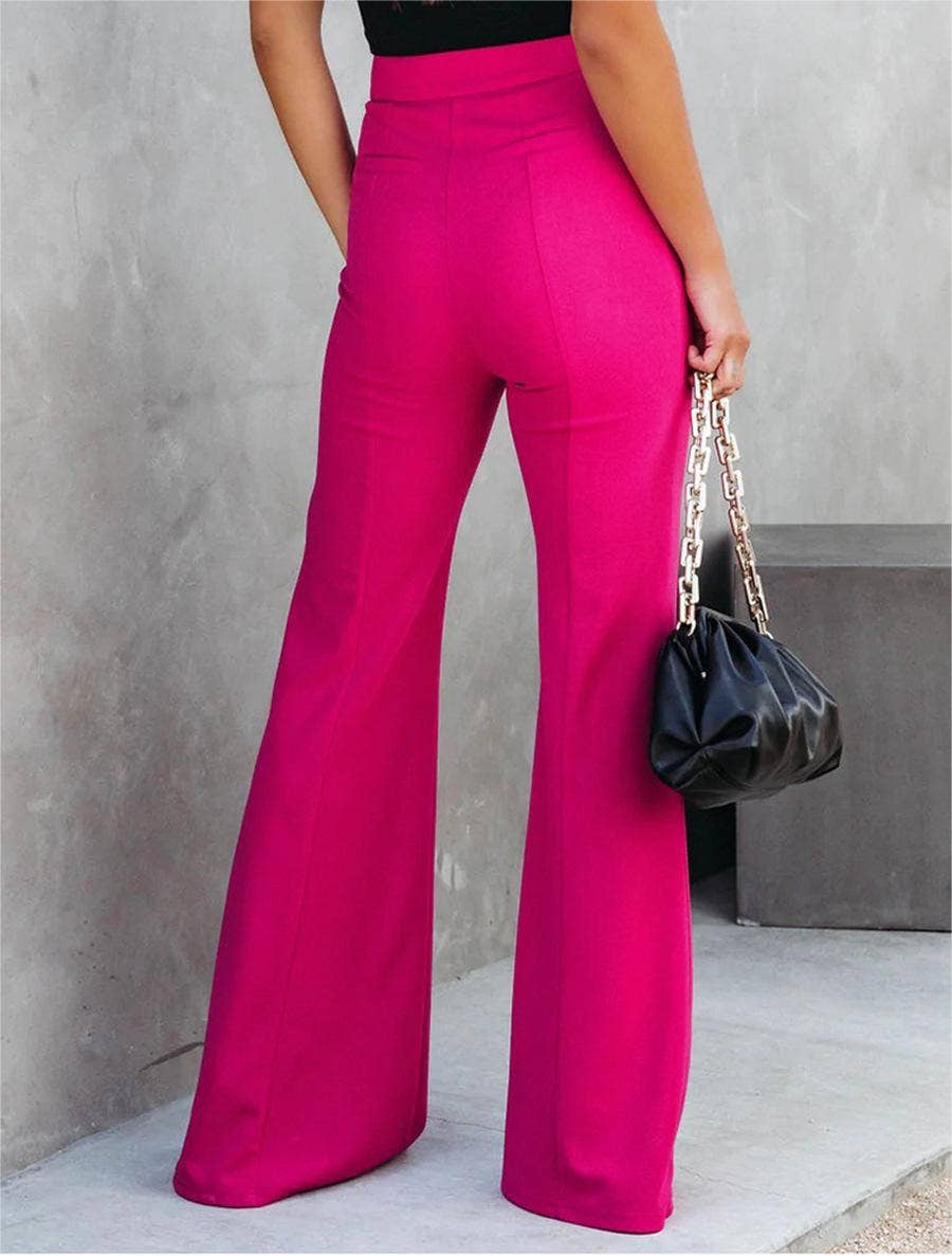 HIDDENBRAND - Wholesale Pants - Women's - Slim thin flared trousers slit pant4