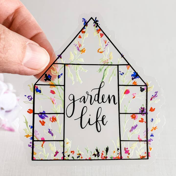 Autocollant floral transparent pour serre Garden Life pour la vente par Wildflower Paper Company