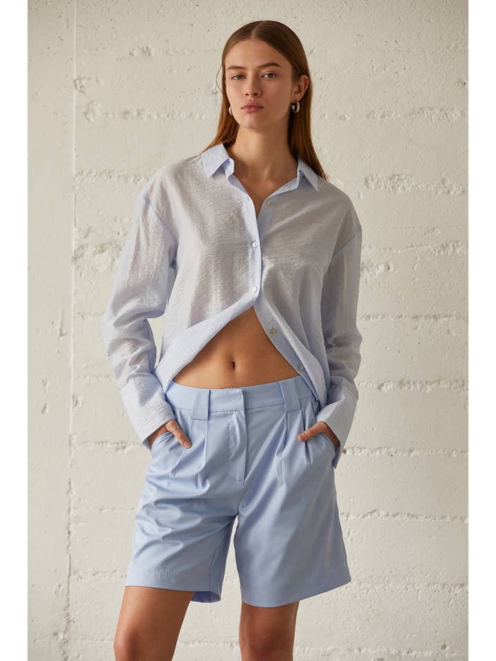 LIGHT BLUE CP8502 - Erin Modal Blend Bermuda Shorts for wholesale on Faire