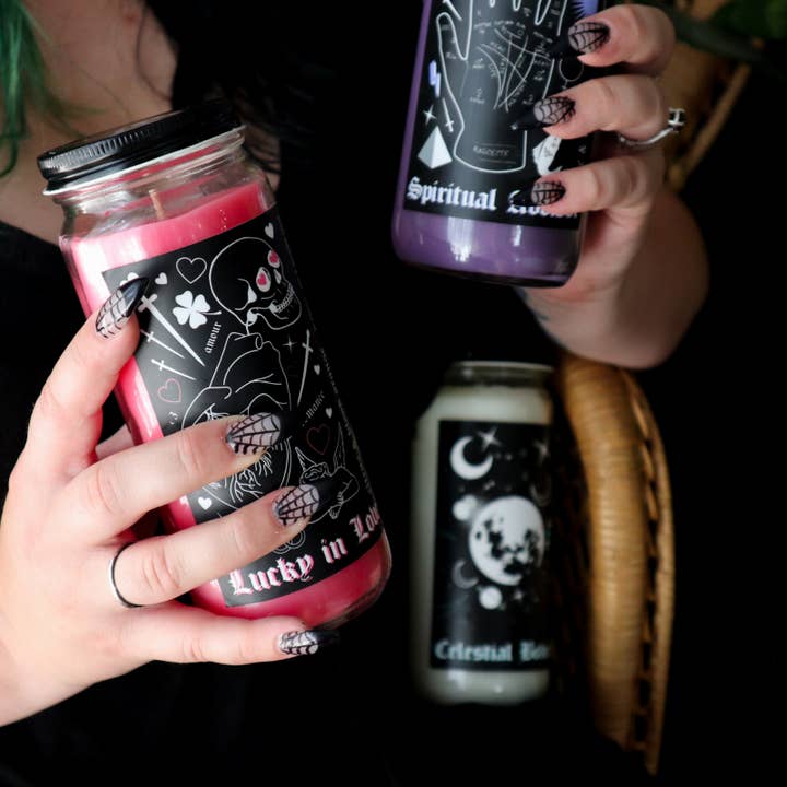Drop Dead Candles - Wholesale Jar/Filled Candle - Purple Witchy Spell Candle - Lilac and Lavender