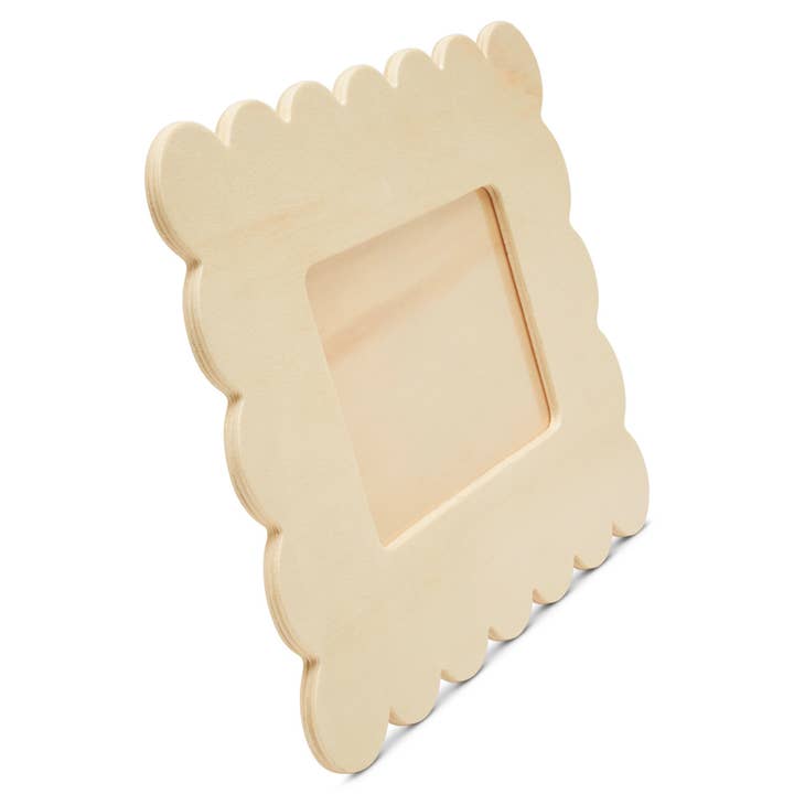 Woodpeckers Crafts - Wholesale Picture Frame - Unfinished Wood Scalloped Photo Frame, 6-3/8" X 8-1/8"