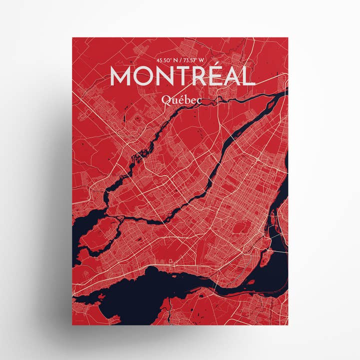 Affiche Carte de la ville de Montréal pour la vente par OurPoster.com