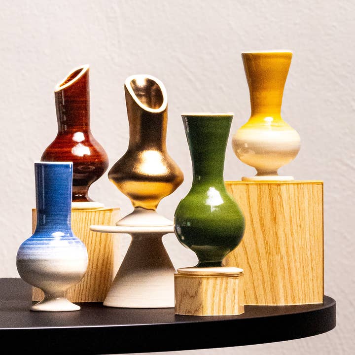 Swung Bud Vase (IN STOCK) for wholesale by DEEP BLACK