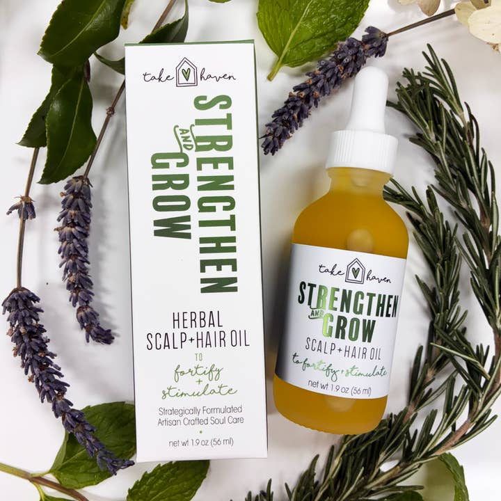 Herbal Hair Oil: Strengthen & Grow 1.9 oz for wholesale by Take Haven