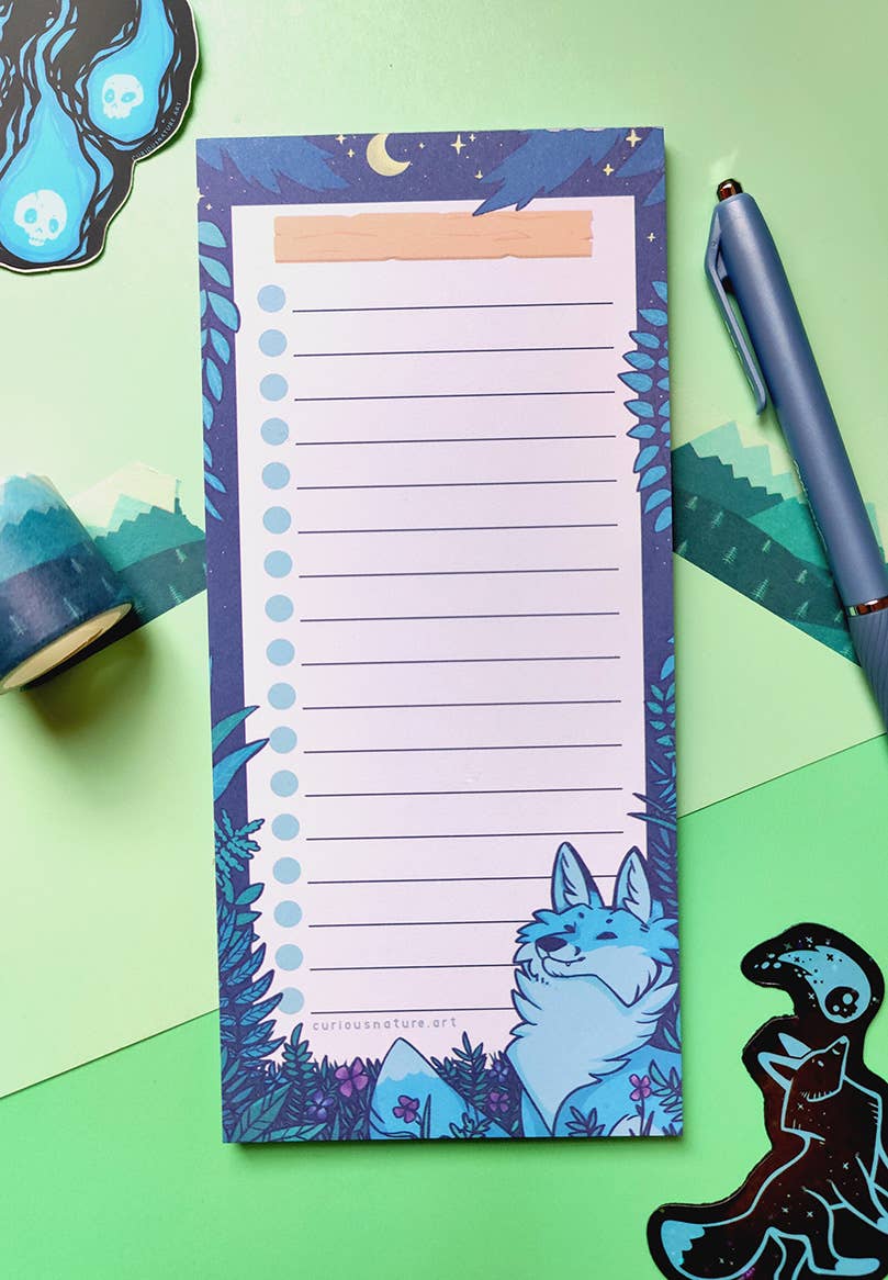 Curious Nature Studio - Wholesale Notepad - Curious Blue Fox • List Notepad2