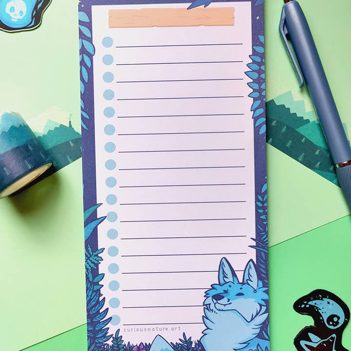 Curious Nature Studio - Wholesale Notepad - Curious Blue Fox • List Notepad2