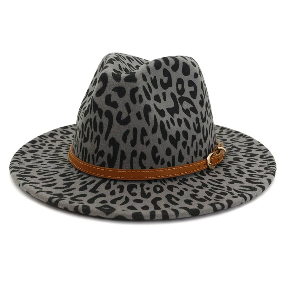 ACCITY - Wholesale Fedora - Women's - WOMEN WARM AND SIMPLE LEOPARD PANAMA HAT_CWAH07043