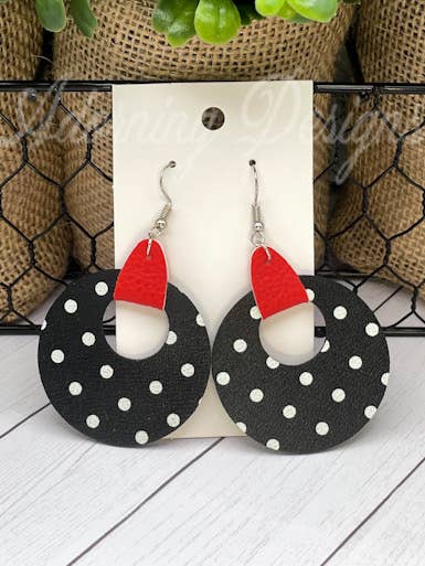 Polk-a-Dot Print Circle Dangles for wholesale by Adorning Designs