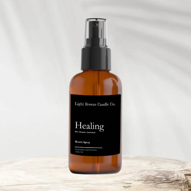 Healing - 4oz Amber Glass Room Spray Spiritual Aromatherapy for wholesale by Light Breeze Candle Co.