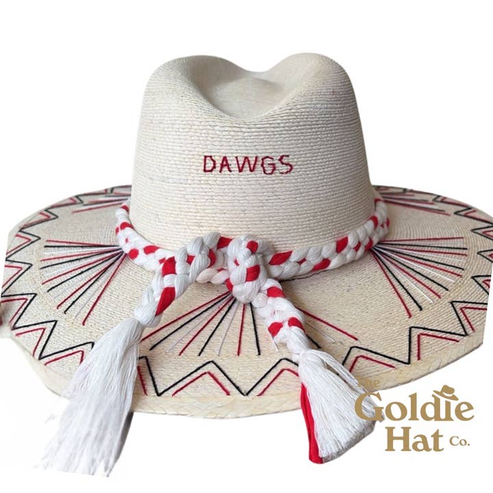 The Goldie Hat Co - Wholesale Straw Hat - Women's - DAWGS GAME DAY HAT (DOUBLE EMBROIDERY)