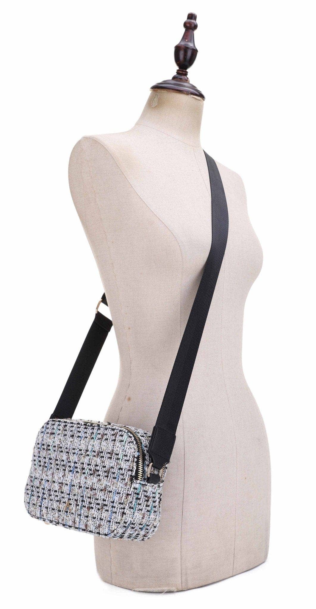 MiMi Wholesale - Wholesale Crossbody Bag - Women's - Graciela Tweed Double Zip Women's Crossbody Bag7