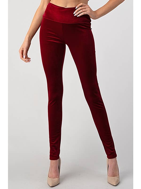 Lemon Tree - Wholesale Fashion Leggings - Women's - HIGH WAIST VELVET KNIT LEGGINGS