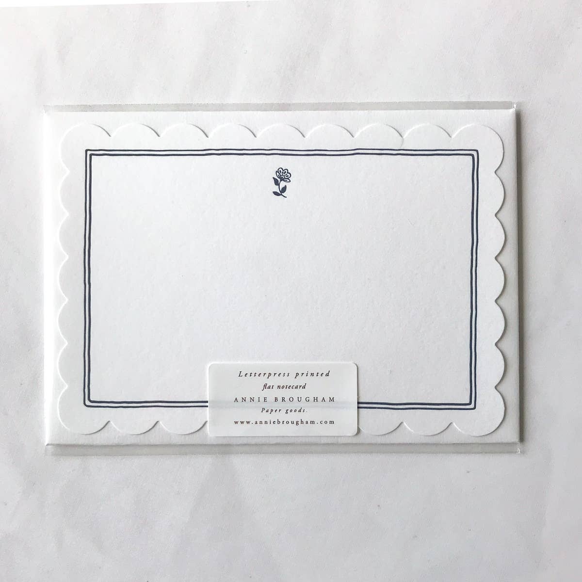 Annie Brougham Paper Goods. - Vendita all'ingrosso Biglietti di auguri generici - Nota piatta tipografica, bordo blu8